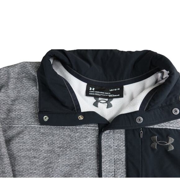 Under Armor Gray Fleece Pullover Sweater Jacket L - Picture 3 of 5